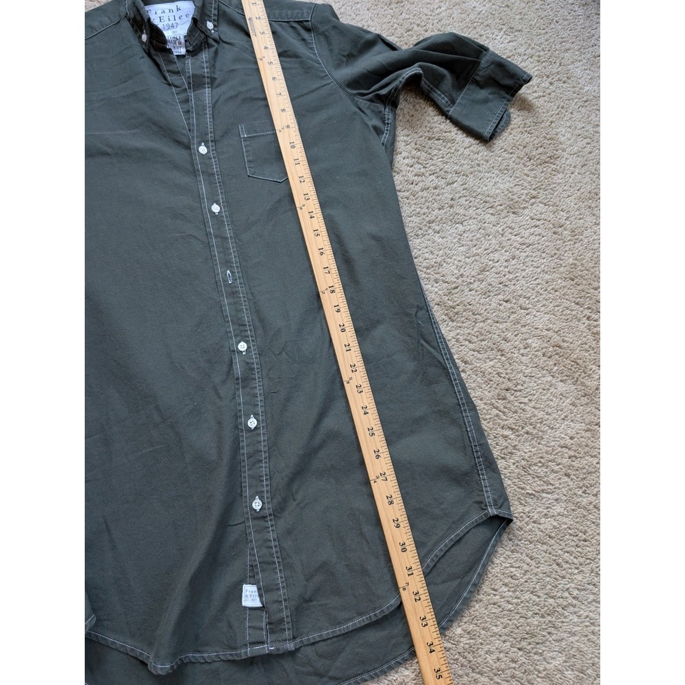 Frank‎ & Eileen Mary Shirt Dress Womens XS Olive Green USA Made 100% Cotton - Picture 6 of 7